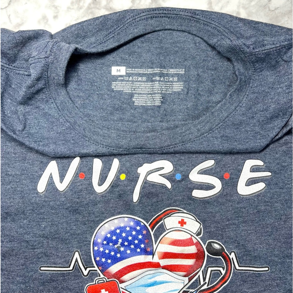 Nursing Retiree Scoop Neck Short Sleeve Cotton Stretch Tshirt RN LPN Friends NWT - Picture 3 of 11